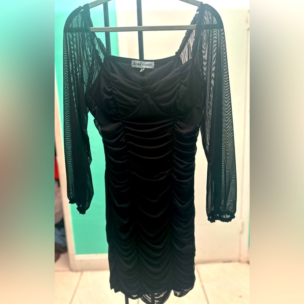 Black Scrunched Dress